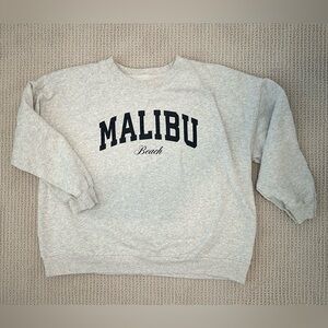 Malibu Beach Gray Crewneck Sweater
